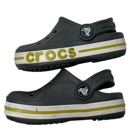 Crocs Unisex Toddler Bayaband Clog Slate Green/Lime Punch. Size 6. - Picture 1 of 7